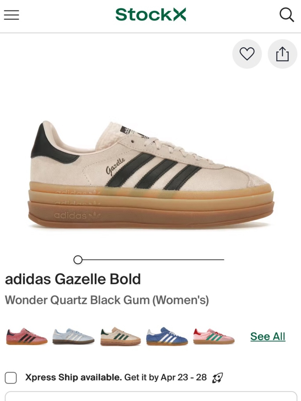Adidas Cream and Black platform Gazelle